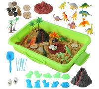 Sikmcle Set de Arena Mágica Con Dinosaurios - Kit de Juego y Relleno para Caja Sensorial - Actividades para Niños y Niñas de 3 a 6 Años y Mayores