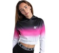 SikSilk Sudadera corta con capucha para mujer, color negro, Negro, 34