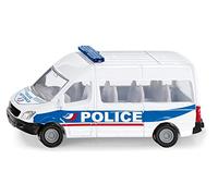 Siku 0806001, autobús policial Francia, Coche de Juguete, Metal/plástico, Azul/Blanco, Enganche de Remolque