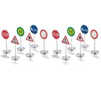 Siku 0857, Set de señales de Carretera, 6 Piezas, Metal/Plástico, Multicolor, Fácil de Combinar con los Mundos de Juego (Paquete de 2)