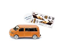 Siku Volkswagen Multivan, rojo, vehículo recreativo resistente con puerta trasera de apertura, sin PVC, juguete a pequeña escala, construcción estable, SK-1070