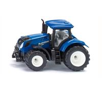 siku 1091, Tractor New Holland T7.315, Metal/Plástico, Azul, Cabina desmontable y enganche para remolque