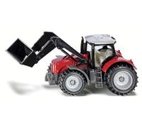 siku 1484, Massey Ferguson con cargador frontal, Metal/Plástico, Rojo/Negro, Cargador frontal móvil
