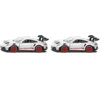 Siku 1500, Porsche 911 GT3 RS, Metal/plástico, Blanco, diseño de Carreras, Coche de Juguete para niños, Potente alerón Trasero, Puertas Que se abres (Paquete de 2)