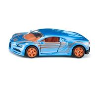 Siku 1508 Bugatti Chiron Coche Deportivo Coche de Juguete para Niños Metal/Plástico, Azul/Naranja, Puertas de Apertura