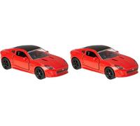 Siku 1520, Coche de Carreras Jaguar F-Type R, Puertas funcionales, Metal/Plástico, Rojo, Compatible con Otros Modelos Misma Escala (Paquete de 2)