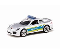 siku 1528, Coche de policía Porsche 911, Metal/Plástico, Plateado, Apertura de puertas