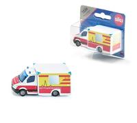 Siku Vehículo de juguete Ambulancia 1536, Metal/Plástico, Rojo/Amarillo/Blanco, Versátil