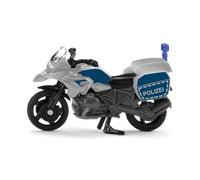 Siku 1551, Moto de Policía BMW, Metal/Plástico, Azul/Plata, Moto de Juguete para Niños, Luz Azul, Manillar y Caballete Móviles