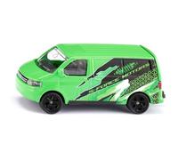 Siku 1585 VW T5 Transporter, Metal/plástico, Verde/Negro, portón Trasero Abierto, Coche de Juguete para niños