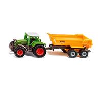 siku 1605, Tractor Fendt con volquete Krampe, Tractor de juguete, Metal/Plástico, Verde/Amarillo, Cabina desmontable, Caja basculante, Remolque con neumáticos lisos de goma, Enganche para remolque