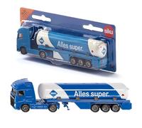 siku 1626, Camión cisterna articulado, Metal/Plástico, 1:87, Azul/Blanco, Diseño ARAL, Vehículo de juguete para niños, Ruedas de goma