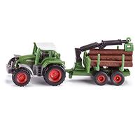 siku 1645, Tractor con remolque forestal, Metal/Plástico, Verde, Incl. 6 troncos, Versátil