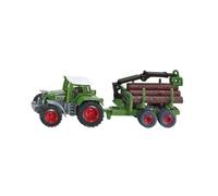 siku 1645, Tractor with Forestry Trailer, Metal,Plastic, Green (Importación USA)