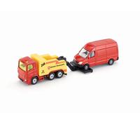 siku 1667, Breakdown Truck with Car, Metal/Plastic, Red/Yellow, Liftable and low