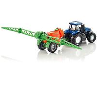 Siku 1668, Tractor con fumigadora, Metal/Plástico, Azul/Naranja, Estructura fumigadora móvil