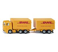 Siku Camión con remolque 1694 DHL – metal/plástico, amarillo, capota y remolque desmontables