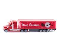 Siku Camión juguete 1788 Freightliner – Navidad 1:87, metal/plástico, rojo/blanco, ruedas engomadas