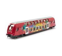 siku 1791 Tren de dos plantas, Diseño grafiti, Compatible con otros juguetes siku, 1:87, Metal/Plástico, Rojo