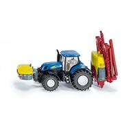 Siku 1799, Tractor New Holland con pulverizador Kverneland, 1:87, Metal/Plástico, Azul, Unidad Plegable