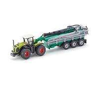 Siku Tractor Claas Xerion 1827, remolque cisterna, 1:87, metal/plástico, verde, manguera plegable