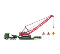 siku 1834 Transporte de gran tonelaje con excavadora de arugas y bola de demolición, Partes móviles, 1:87, Metal/Plástico, Verde