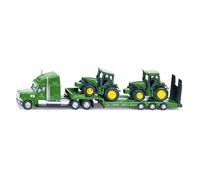siku 1837, Low Loader with 2 John Deere Tractors, 1:87, Metal/ (Importación USA)
