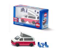 Siku VW T6 California Camper 1:50 Metal/Plástico Rojo/Blanco con sillas, taburete y techo abatible