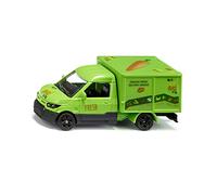 Siku 1941, Camioneta de Reparto Streetscooter Bio, Modelo de Juguete, 1:50, Metal/Plástico, Verde, Apertura portón Posterior, Incluye Hoja de Pegatinas y Alimentos de cartón