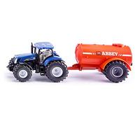 Siku 1945, Tractor con Remolque Cisterna, 1:50, Metal/Plástico, Azul/Naranja, Multifuncional