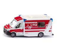 siku 2115, Mercedes-Benz Sprinter Miesen tipo C Ambulancia, 1:50, Metal/plástico, Rojo/blanco, Techo desmontable, incl. camilla y tablero giratorio