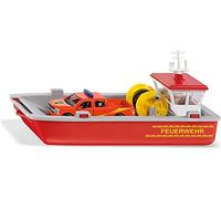 Siku 2117, Barco de Bomberos, 1:50, Metal/plástico, Rojo/Amarillo, In ord F150 Pick-up y Hoja de Adhesivos