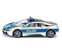 siku 2303, BMW i8 Coche de policía, Metal/plástico, 1:50, Azul/plateado, Apertura de puertas de ala de gaviota, Ruedas intercambiables, Neumáticos de goma