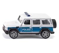 siku 2308 Coche policía Mercedes AMG G65 con enganche remolque, Ruedas desmontables, 1:50, Metal/Plástico, Azul/Blanco