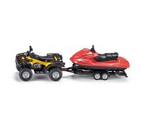 siku 2314 Quad con remolque y moto de agua, Remolque desmontable, Moto de agua flotante, 1:50, Metal/Plástico, Amarillo/Rojo