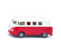 siku 2361, VW T1 Bus, Coche de juguete, 1:50, Metal/Plástico, Rojo/Blanco, Apertura de puertas, Enganche para remolque, Ruedas originales