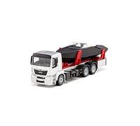siku 2715 Camión con lancha motora, Barco de juguete flotante, 1:50, Metal/Plástico, Plateado/Negro