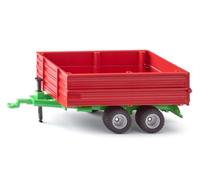Siku Remolque doble eje 2881 – 1:32, metal/plástico, rojo/verde, carga basculante