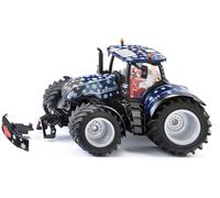 siku 3223, Tractor de Navidad New Holland T7.340 HD, 1:32, Metal/Plástico, Azul/Blanco, Incl. Conductor Papá Noel, Enganche de remolque, Capó abrible