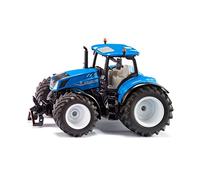 Siku Tractor New Holland T7.315 HD 1:32 Metal/Plástico Azul, peso frontal, capó abatible y enganche