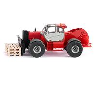 siku 3507 Cargadora telescópica Manitou MHT 10230 con 3 palés, 1:50, Metal/Plástico, Rojo