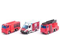 Siku Set de vehículos de emergencia 6326 – Miniatura caja de regalo, Metal/Plástico Rojo/Blanco