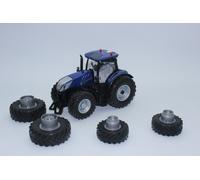 siku 6738, Tractor New Holland T7.315, 1:32, Azul, Metal,Plástico, Teledirigido, Control desde la aplicación vía Bluetooth, Con neumáticos dobles desmontables, Sin mando de control remoto