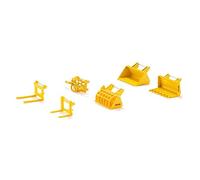 Siku 7070, 6-piece Front Loader Accessory Set, 1:32, Yellow, Suitable for all SIKU tractors with front loader at a 1:32 scale