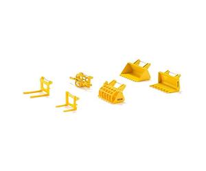 Siku 7070, 6-piece Front Loader Accessory Set, 1:32, Yellow, Suitable for all SIKU tractors with front loader at a 1:32 scale