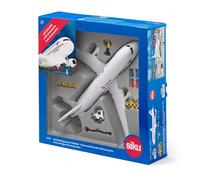 SIKU | Avión de línea en miniatura Buen viaje | Juguete de metal y plástico | Modelo reducido realista blanco | Regalo para niños de 3 años y más | Colección de vehículos aéreos