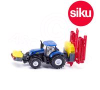 Siku No 1799 1:87 Nuevo Holland Tractor Con Kverneland Cultivo Rociador + Frente