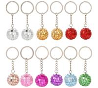 Sikweny 12 Piezas Bola Discoteca Llaveros Bola Espejo Llaveros Cadena Bolas Accesorios para Colgantes Espejo Mini Discoteca Plateada Fiesta Paquete para CumpleañOs Fiesta DecoracióN Del áRbol Navidad