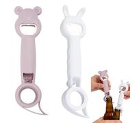 Sikweny 2 Piezas Abrebotellas Diseño Cuatro en Uno Abridor de Botellas Linda Forma Abrelatas Manual Diseño Antideslizante de Ondas para Reuniones Familiares Reuniones de Amigos Acampadas Barbac