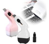 Sikweny 2 Piezas Sello Contabilizado Diseño dos en uno Sello Viene Con Tinta 10ML Fechador Cobertura Amplia id Protector Pequeño Portátil Para Dirección Entrega del Estado Bancario Documentos Fiscales